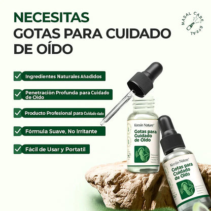 Gotas para el cuidado de los oídos para el dolor de y zumbidos